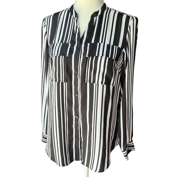 Jones New York Tops - Jones New York‎ Blouse Button Down Top Shirt Womens Collar Office Strip Sz Small